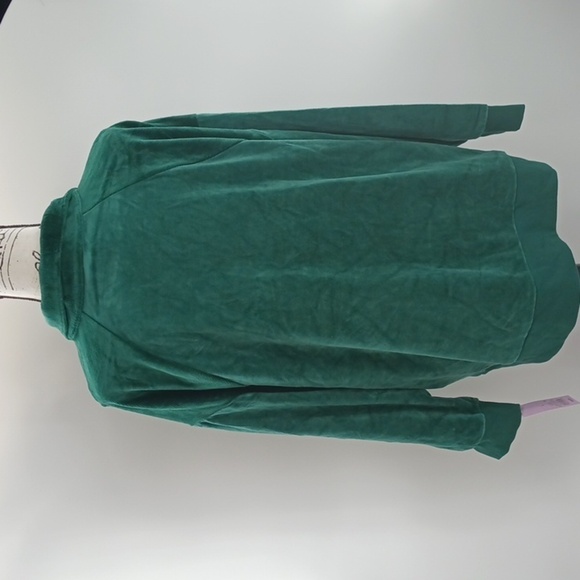 Wild Fable Sweatshirt Green Quarter Zip Velour Tunic Pullover Womens - Picture 5 of 8